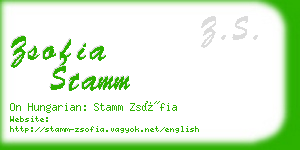 zsofia stamm business card